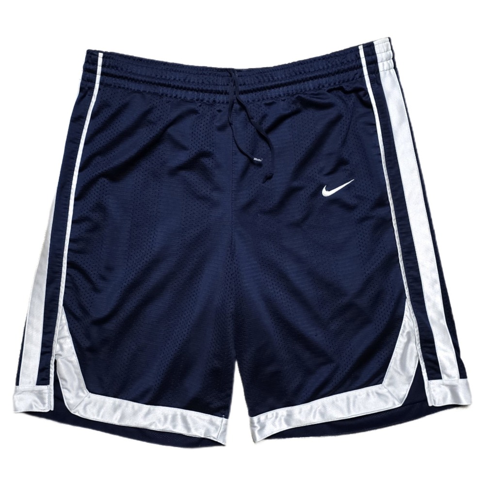 VTG Nike Dazzle Mesh Basketball Shorts Mens Medium Navy Stripe Swoosh‎ 90s
